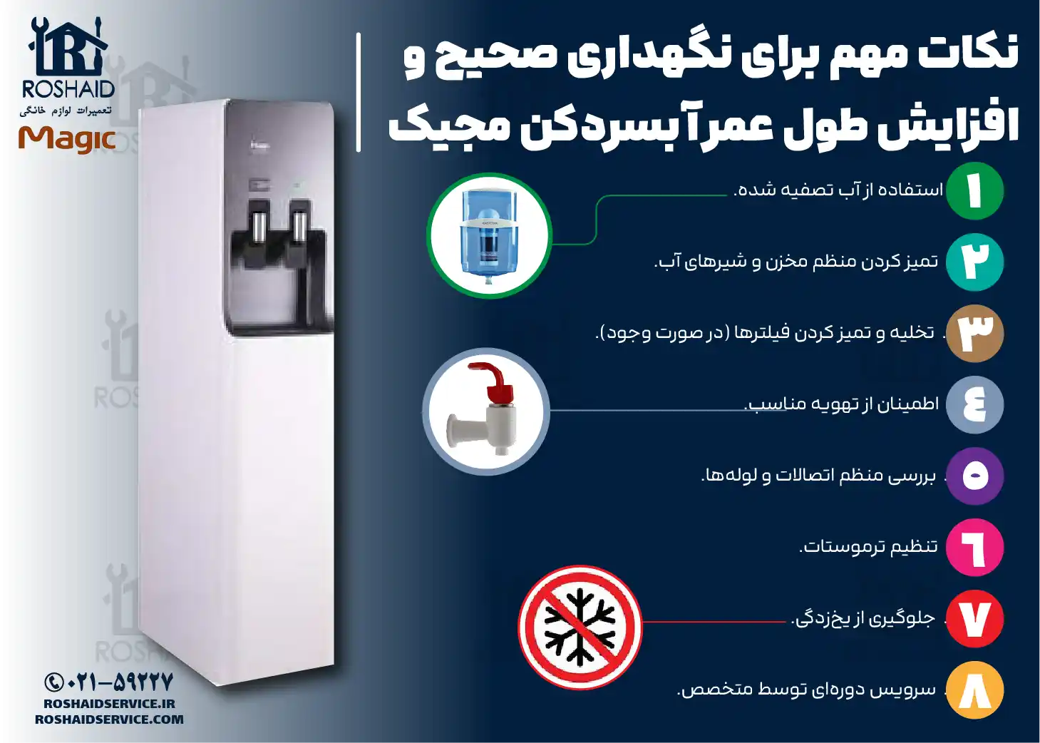 نکات مهم برای نگهداری صحیح و افزایش طول عمر آبسردکن مجیک Magic